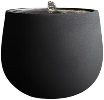 Modern Minimalist Tabletop Water Fountain with LED Light - Black