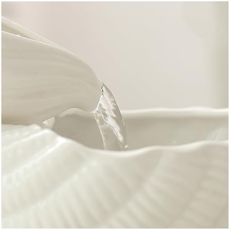 Creative Ceramic Tabletop Fountain with Conch Design - White