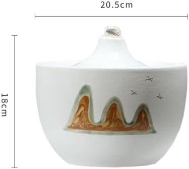 Zen White Ceramic Water Fountain for Home Office Decor