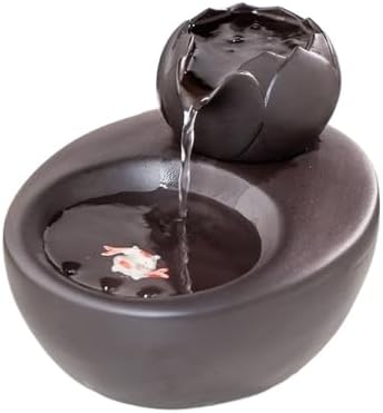 Elegant Black Ceramic Tabletop Water Fountain