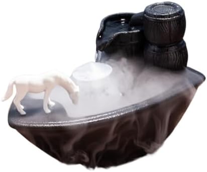 White Horse Tabletop Water Fountain Home Decor