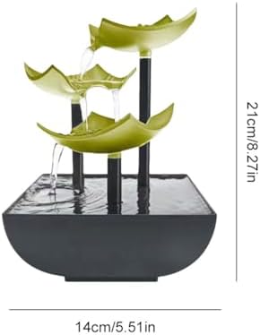 Generic Indoor Tabletop Water Fountain with LED Light Zen Meditation Waterfall