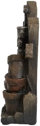 Charming Water Fountain with LED Light and Antique Pump Design