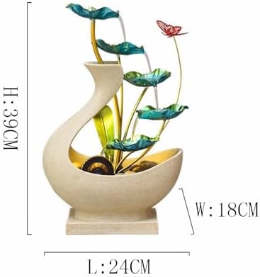 Elegant Desktop Water Fountain with Iron Lotus Design