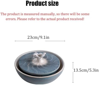 Mini USB Ceramic Water Fountain for Office Desk and Home Decor Blue