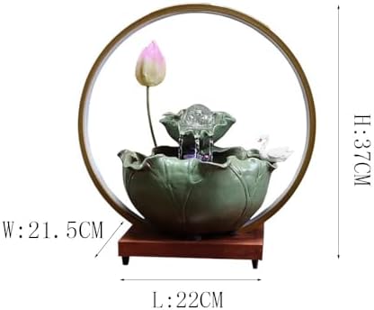 Elegant Desktop Water Fountain with Lotus and Swan Design