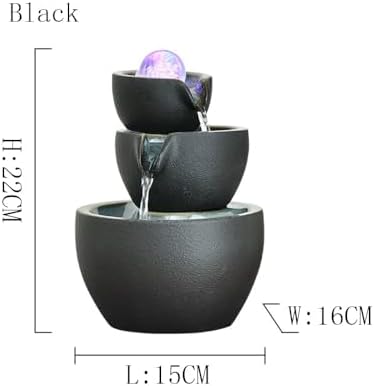 Elegant Kiln-Change Desktop Water Fountain Black