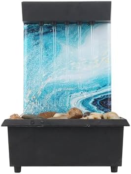 Vintage Indoor Water Fountain with LED Light Miniature Sculpture