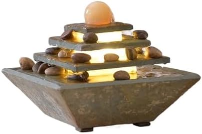 Elegant Square Ceramic Marble Desktop Water Fountain