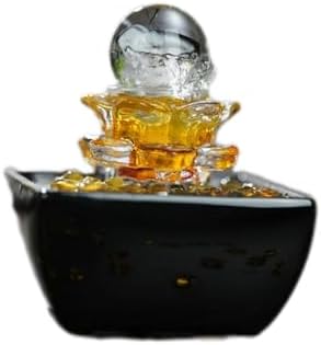 Elegant Black Desktop Water Fountain with Yuanbao Design