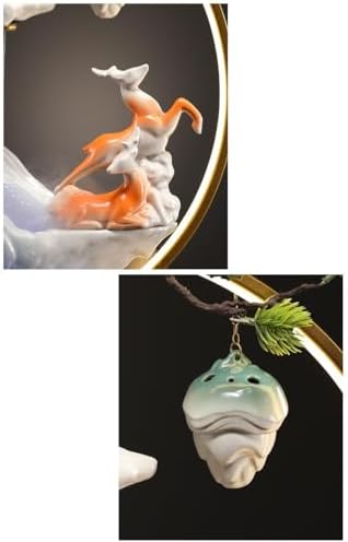 AQWASYUTER Zen Waterfall Desktop Fountain Decor Indoor Living Room Office Wealth Attraction Ceramic Ornament