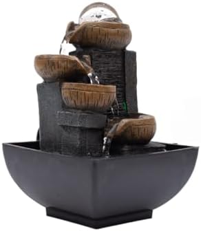 4-Tier Tabletop Fountain with Colored Lights and Bubble Ball