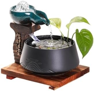 Modern Minimalist Tabletop Fountain with Wealth Flow and Humidifier Function