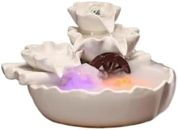 Elegant Ceramic Tabletop Water Fountain with Lighting and Fog