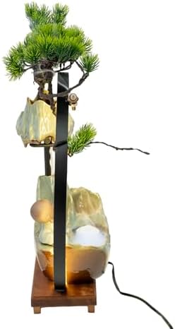 Elegant Tabletop Water Fountain with LED Light and Mist Function