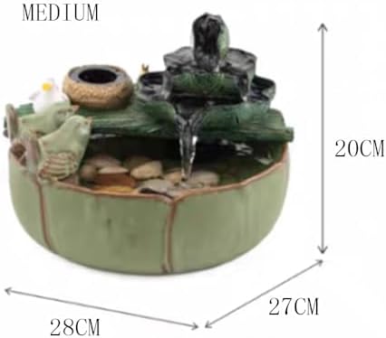 Elegant Desktop Water Fountain with Lotus and Bird Design
