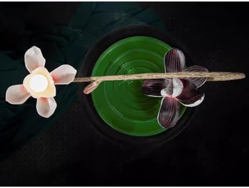 Elegant Desktop Water Fountain with Pink Magnolia Design