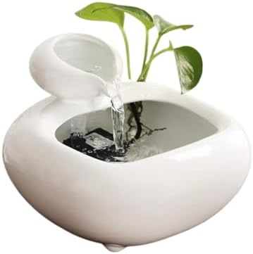 AMONG White Tabletop Fountain Ceramic Indoor Decor