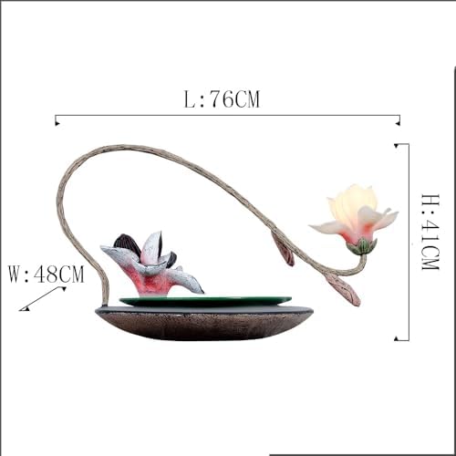 Elegant Desktop Water Fountain with Pink Magnolia Design