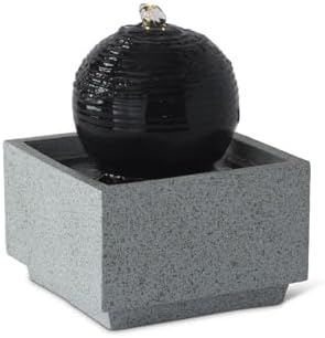 KK Interiors Gray Black Resin Tabletop Fountain 1025 Inch