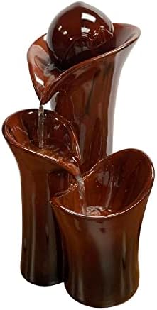 Natures Mark 124 Inch Amber Ball Water Fountain with LED Lights and Power Cord Attached