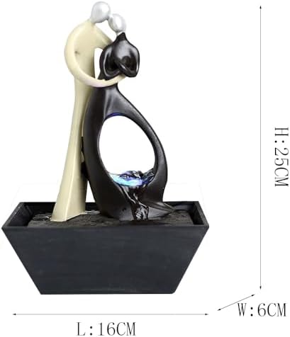 Modern Desktop Water Fountain with Two Dancing Figures