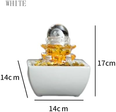 White Tabletop Fountain with Yuanbao Ornament