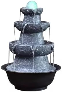 Elegant Tabletop Water Fountain with Rotating Water Ball and LED Light