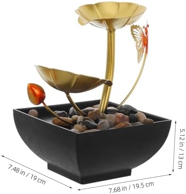 CORHAD Leaf Indoor Tabletop Fountain with LED Light and River Rocks