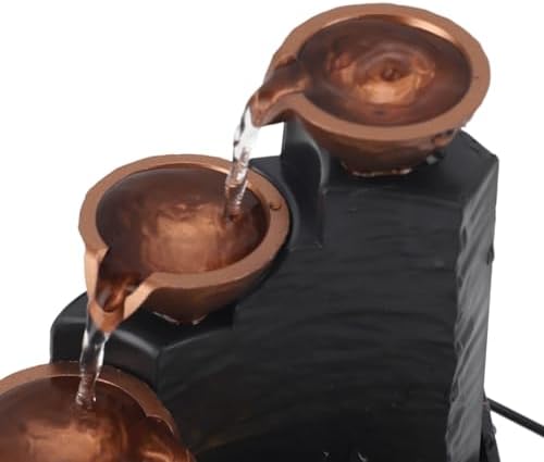 USB Water Fountain Decorative Tabletop Zen Decor with LED Light