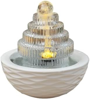 Elegant Desktop Water Fountain with Luminous Design