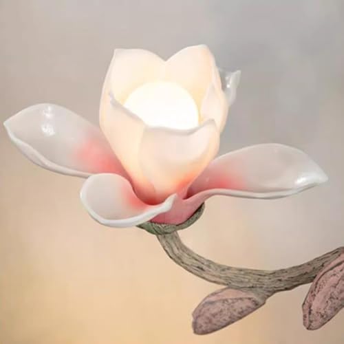 Elegant Desktop Water Fountain with Pink Magnolia Design