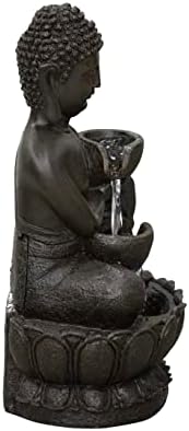 Hi-Line Gift Ltd 1375 Inch Buddha Fountain with LED Tabletop Decor