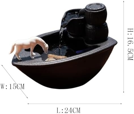 White Horse Tabletop Water Fountain Home Decor