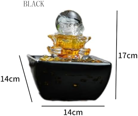 Elegant Black Desktop Water Fountain with Yuanbao Design