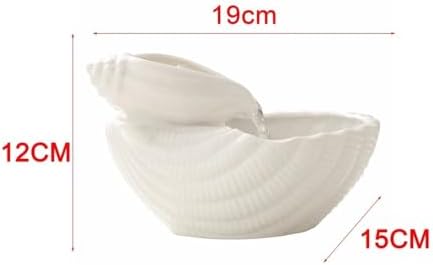 Creative Ceramic Tabletop Fountain with Conch Design - White