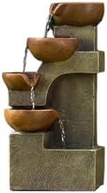 Indoor Outdoor Tabletop Tiered Waterfall Pots with Stone Look