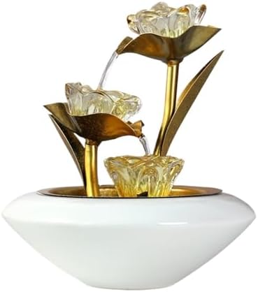 Golden Lotus Tabletop Fountain Artistic Water Feature