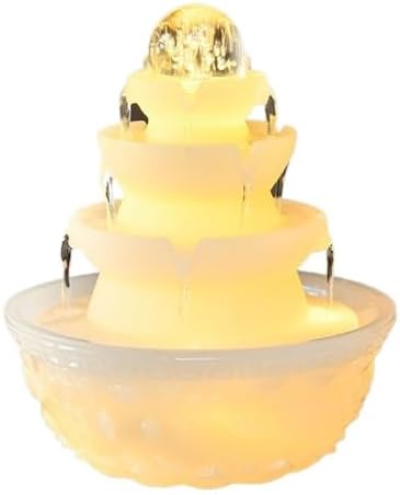 Elegant Indoor Water Fountain with LED Lights for Meditation and Relaxation