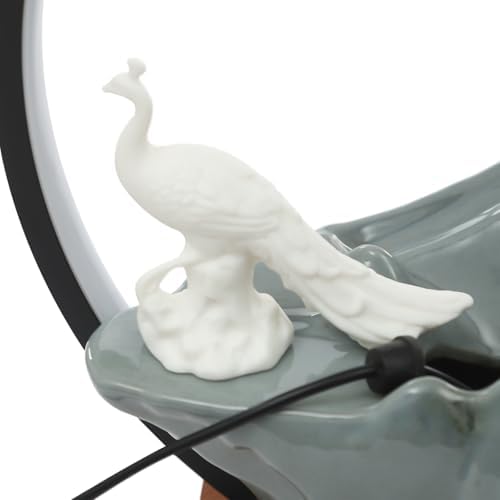 Tabletop Water Fountain with LED Lights Atomizer - Mini Indoor Decor for Living Room and Yoga Space