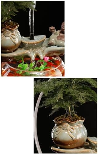 Modern Indoor Glass Fish Tank Water Fountain Desk Decoration