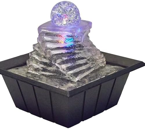 Serene Indoor Water Fountain with LED Light for Relaxation