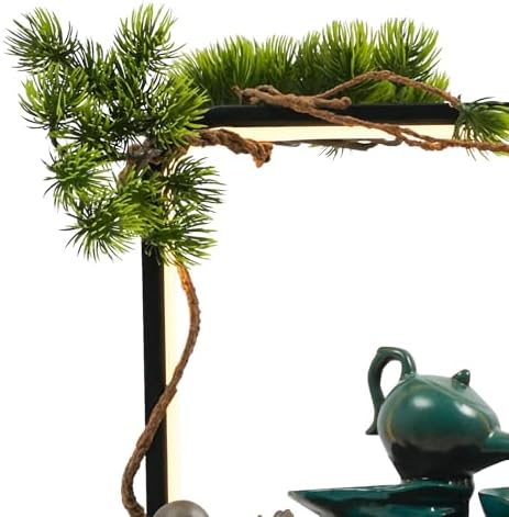 Zen Tabletop Fountain with LED Lights and Fish Tank