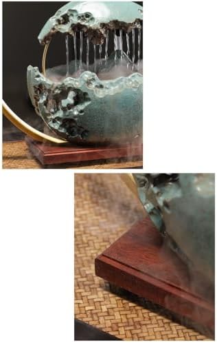Indoor Circular Water Fountain Desk Decor Zen Waterfall