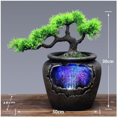 Simple Modern Bonsai Vase with Tabletop Fountain