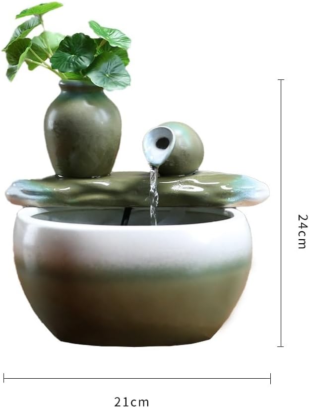 Ceramic Zen Water Fountain Desktop Decor