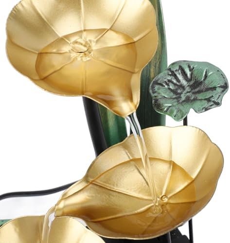 SUNFECILI Tabletop Water Fountain with LED Light