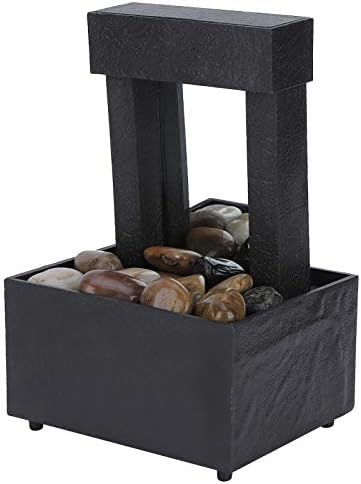 Yitengteng USB Tabletop Water Fountain with LED Light and Stones