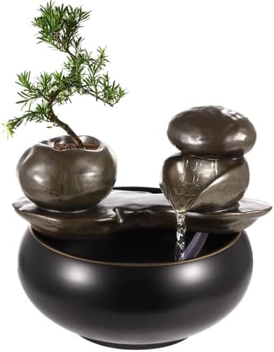 Ceramic Tabletop Fountain for Home and Office Decor