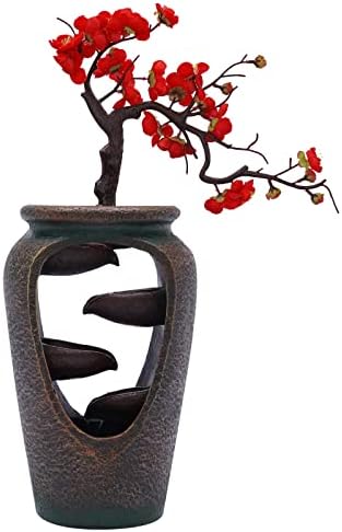 Headery 20 Inch Tabletop Resin Fountain with LED Lights